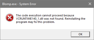 VCRUNTIME140_1.dll not found error